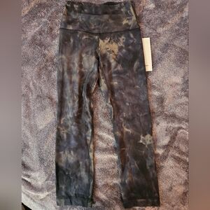 lululemon athletica Womens Align HR Crop 21" Green/Black Tie-Dye Leggings